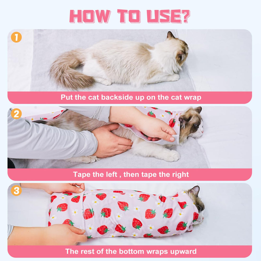 Supet cat grooming wrap detangle fur during grooming