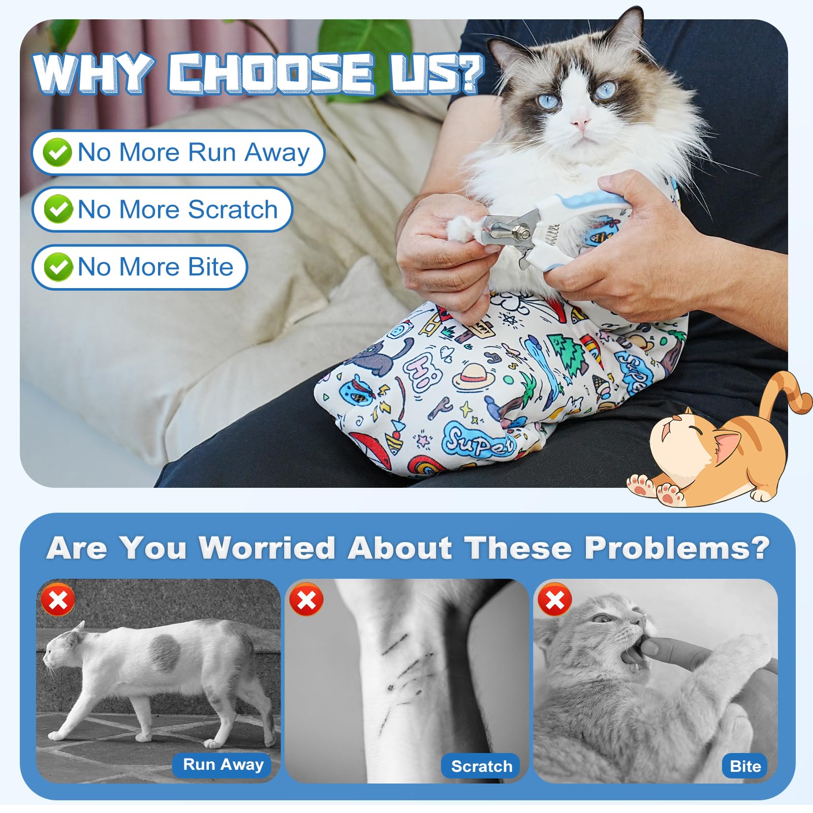 Supet Cat Grooming Wrap enables teeth brushing sessions without struggle