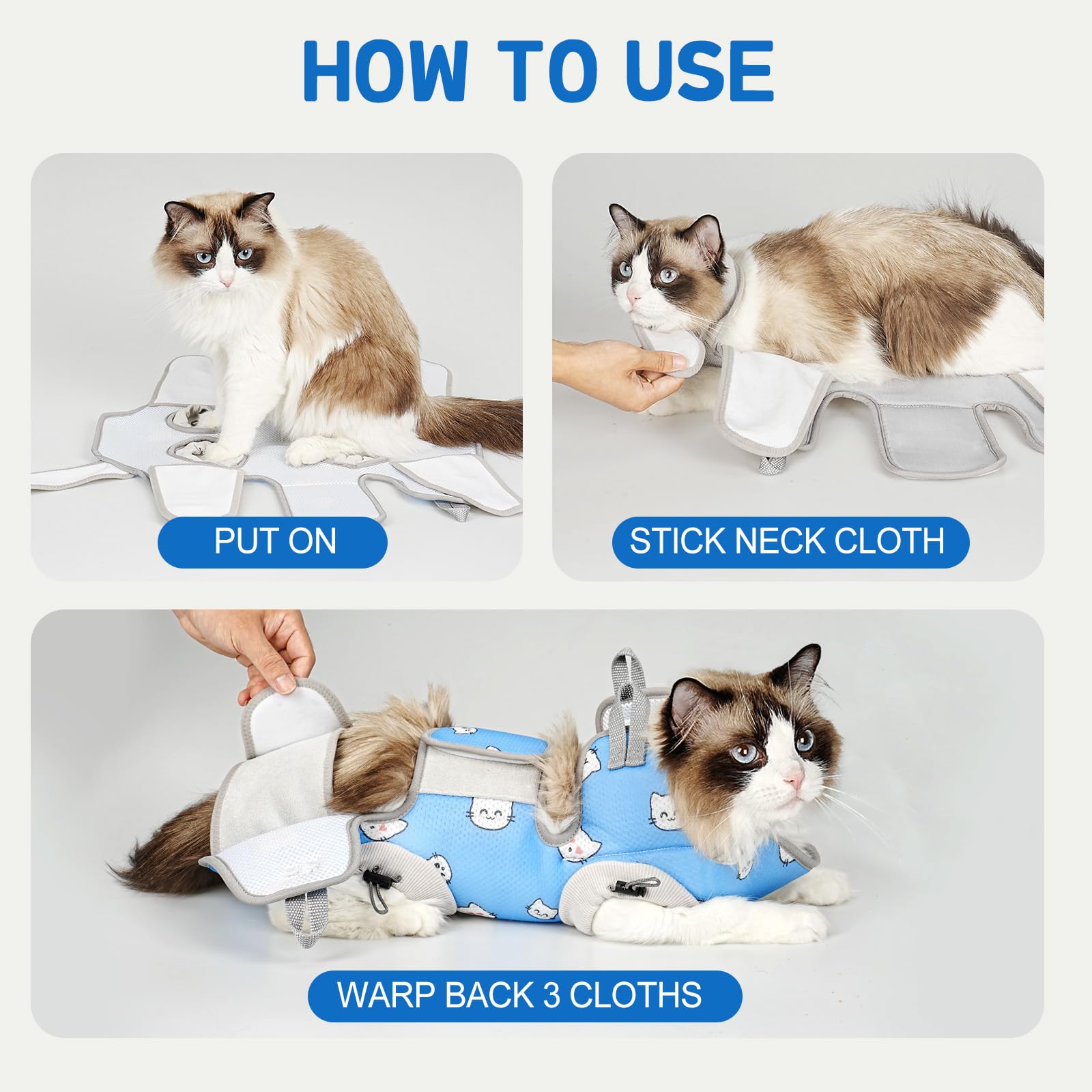Supet Cat Hammock Harness size guide ensures proper fit for cats.