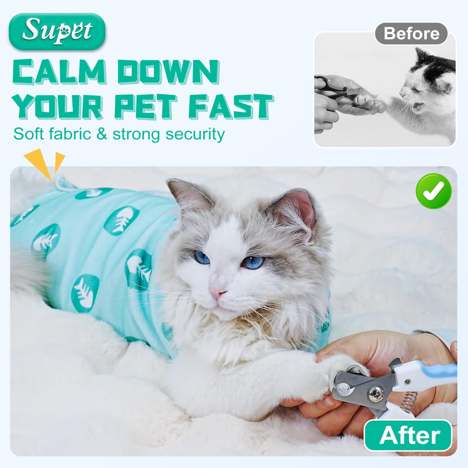 Supet Cat Wrap aids medicine administration with a quiet, self-adherent design