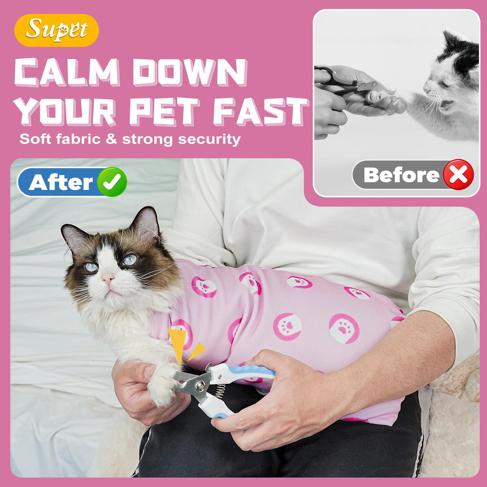 Supet Cat Wrap uses self-adhesive quiet operation to reduce jangling noises during treatments
