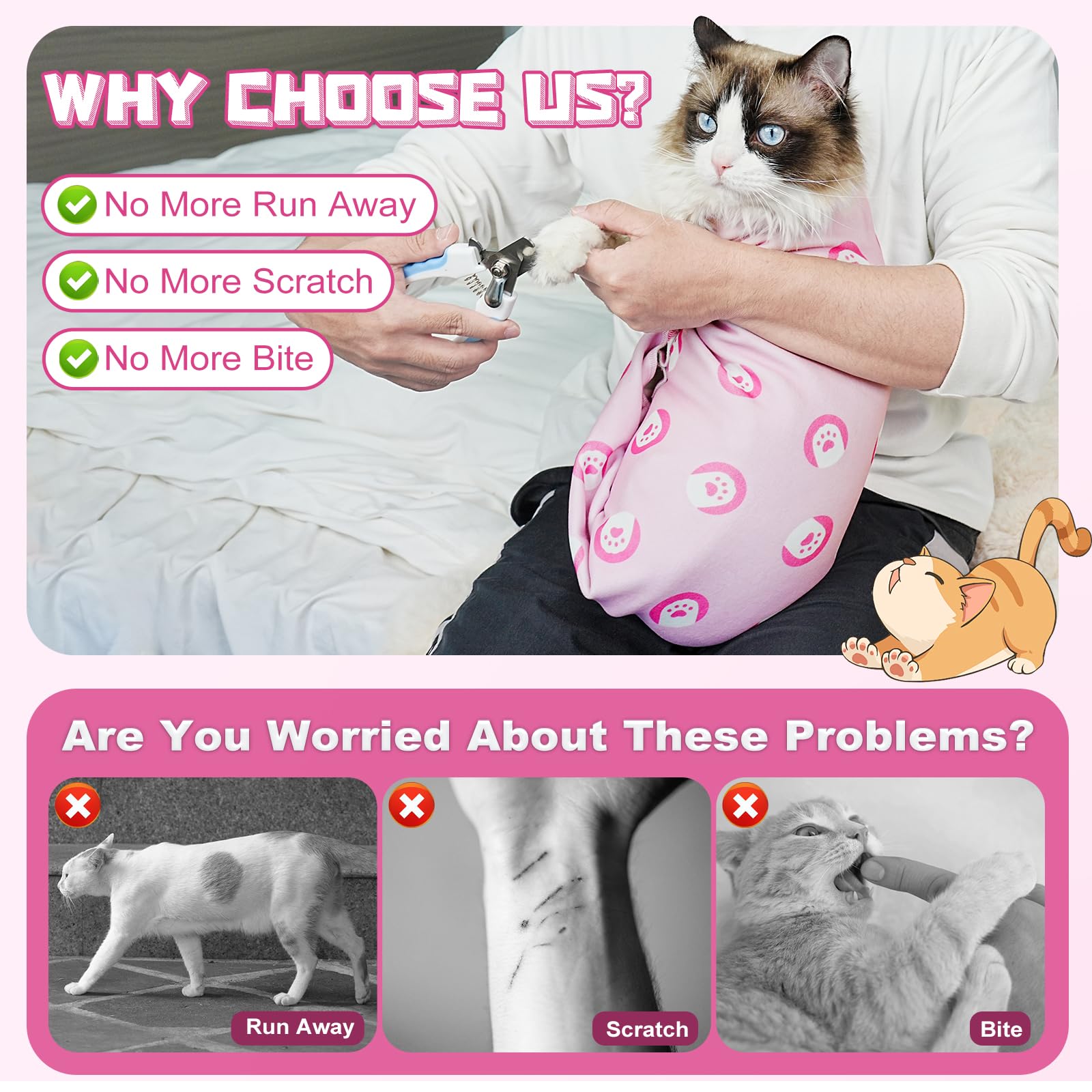 Supet Cat Wrap demonstrates silent operation during medicine or grooming sessions.