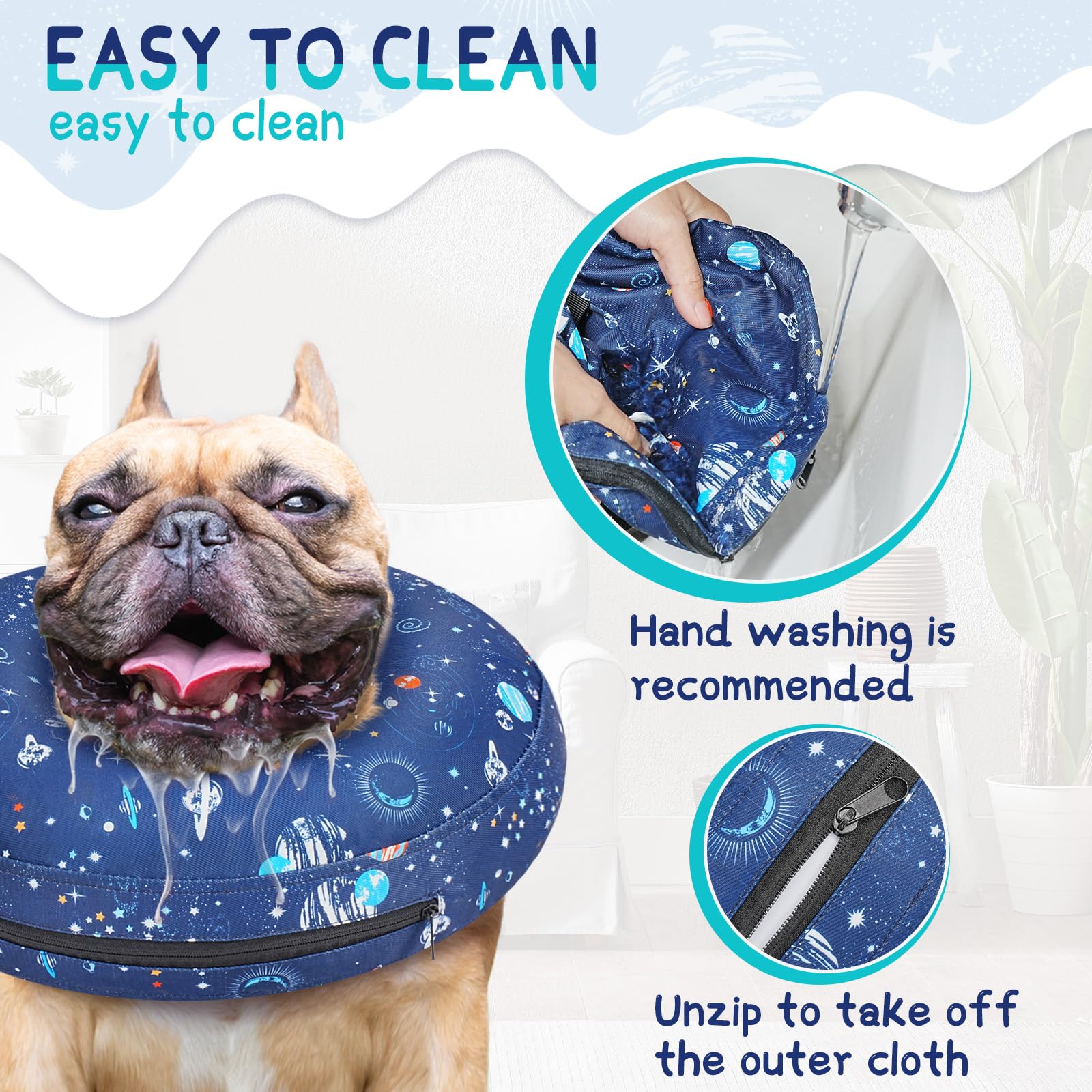 Supet cone collar prevents licking around wounds for safer recovery.