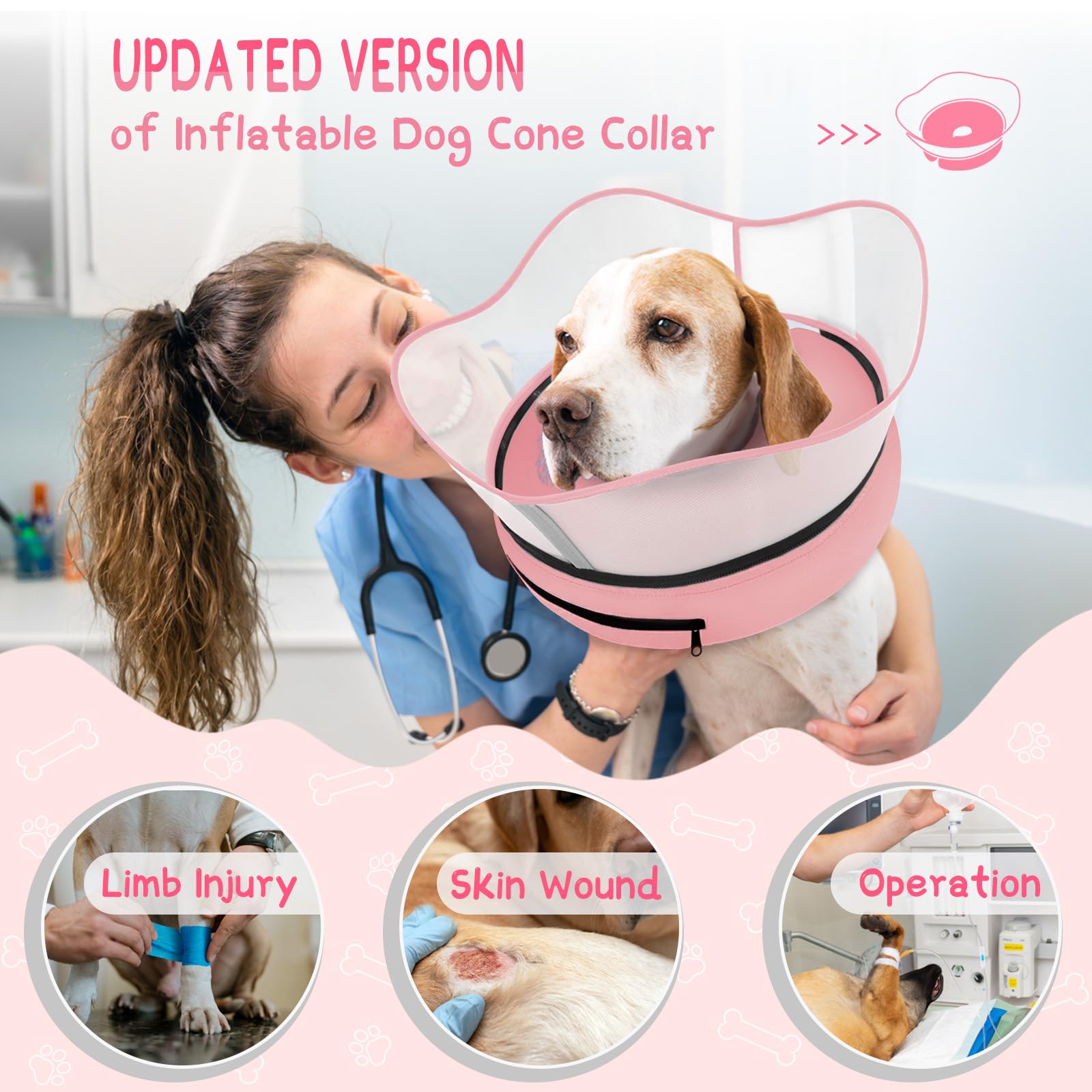 Supet detachable shield on the donut cone aids bite prevention.