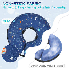 Supet dog cone collar adjustable fit shows secure sizing via fixed position.