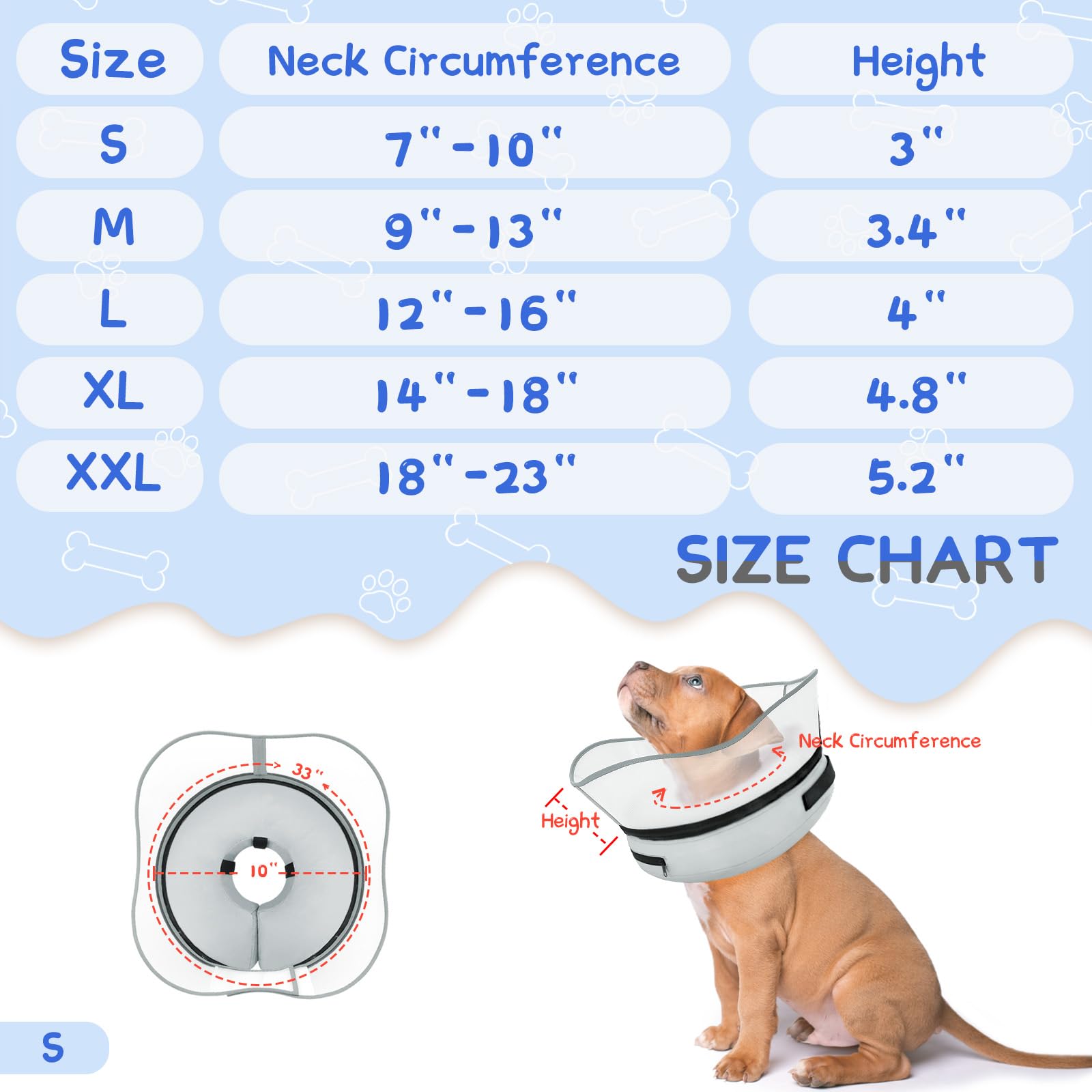 Supet secure-fit design with interior attachment keeps the collar in place.