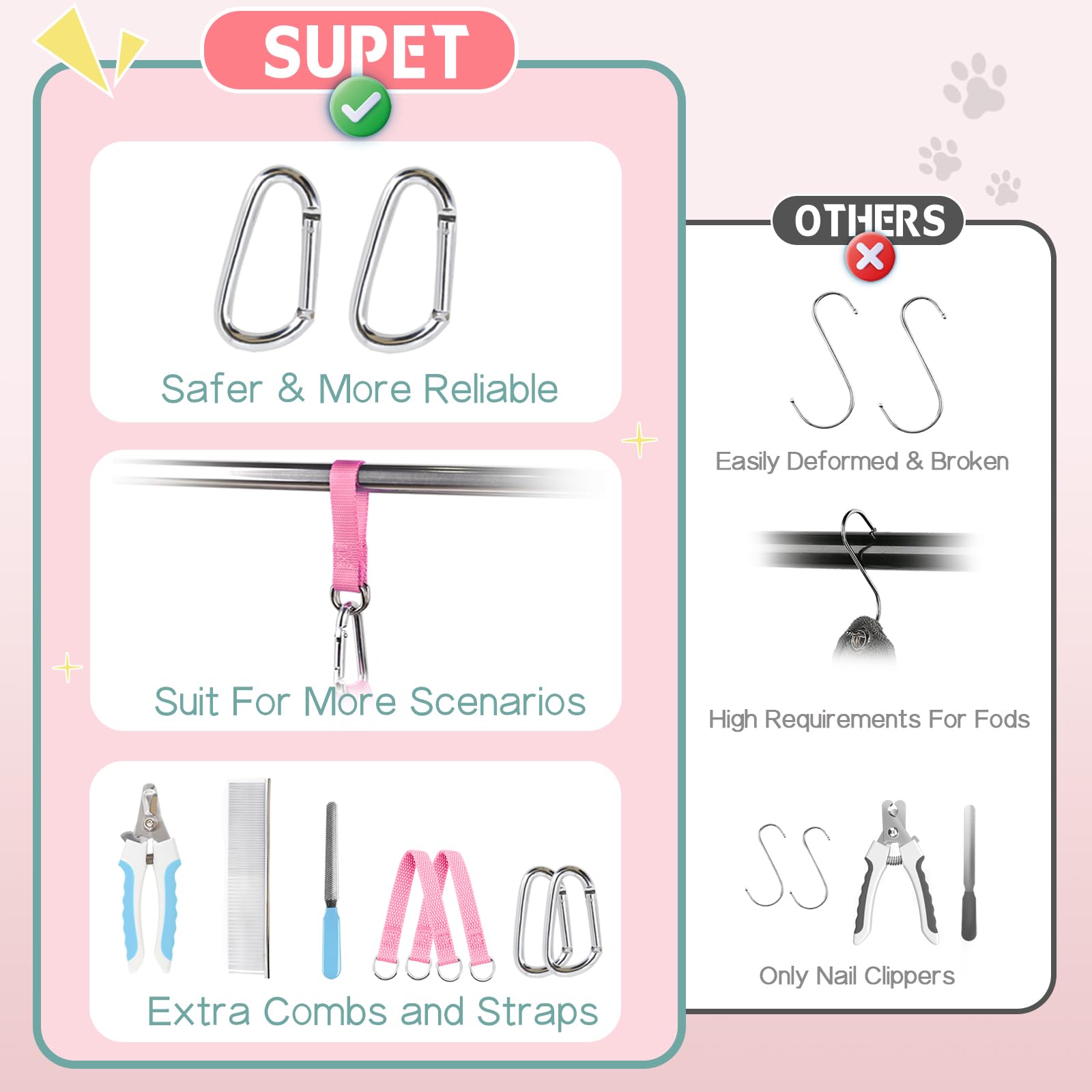 Supet hammock 3D mesh inner provides breathable comfort during grooming