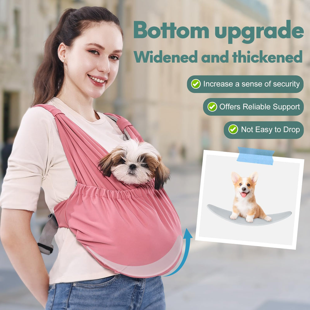 Supet sling features reinforced base support to keep pets cradled and stable