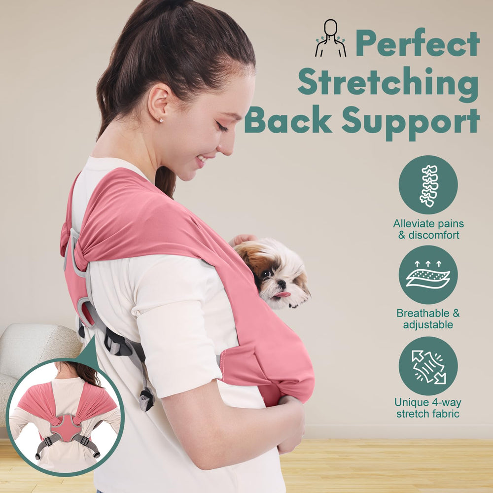 Hands-free design lets you text, sip coffee, or shop while carrying your pet
