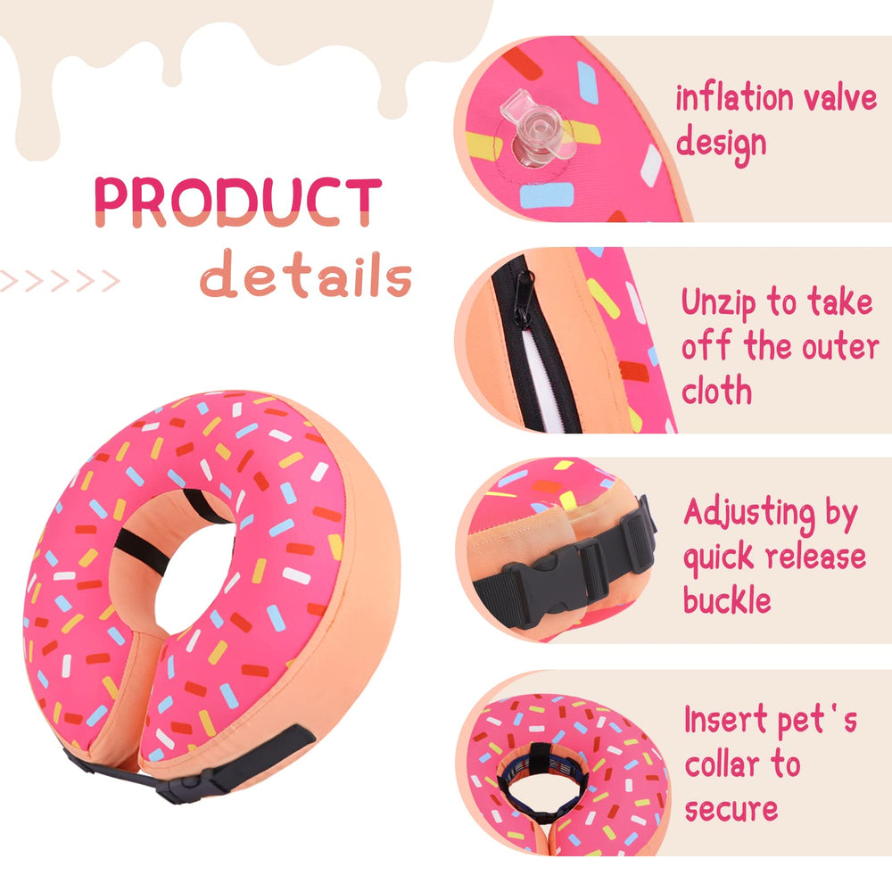 Supet donut collar in use on a dog during recovery session.