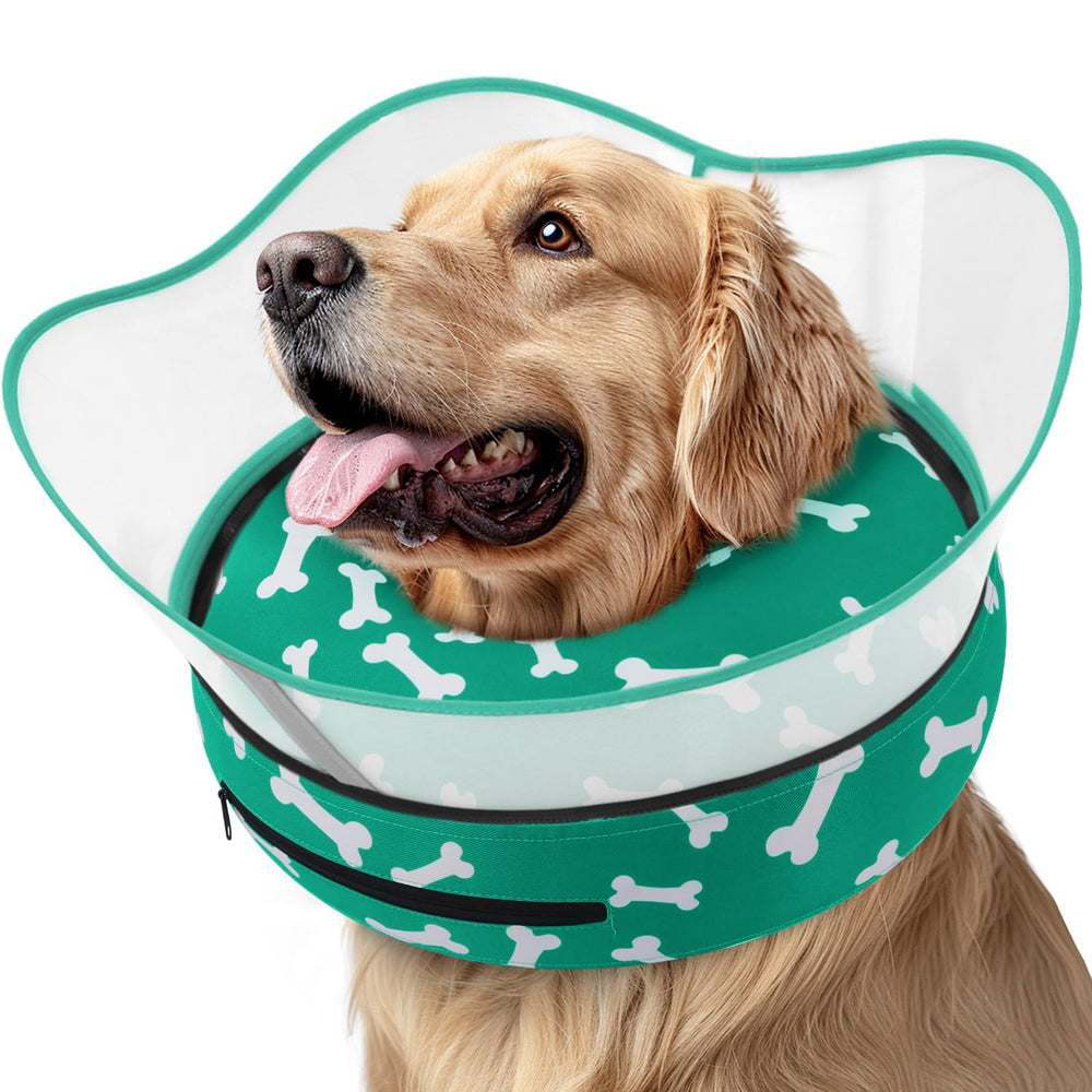 Supet donut cone with detachable shield helps prevent licking of injuries while staying comfy.