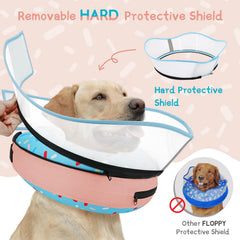Supet inflatable collar wrapped in non-stick fabric reduces fur buildup.