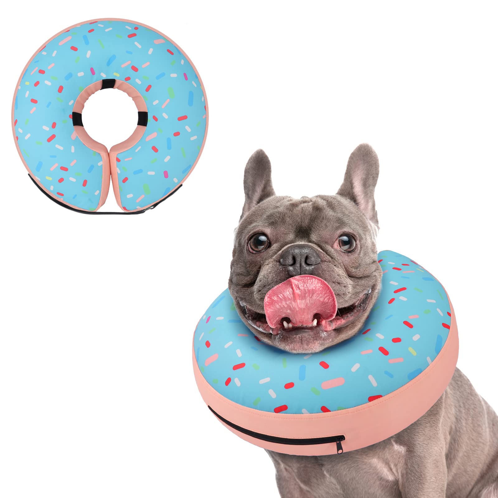 Supet inflatable donut cone shape reduces licking while staying comfy for daily wear