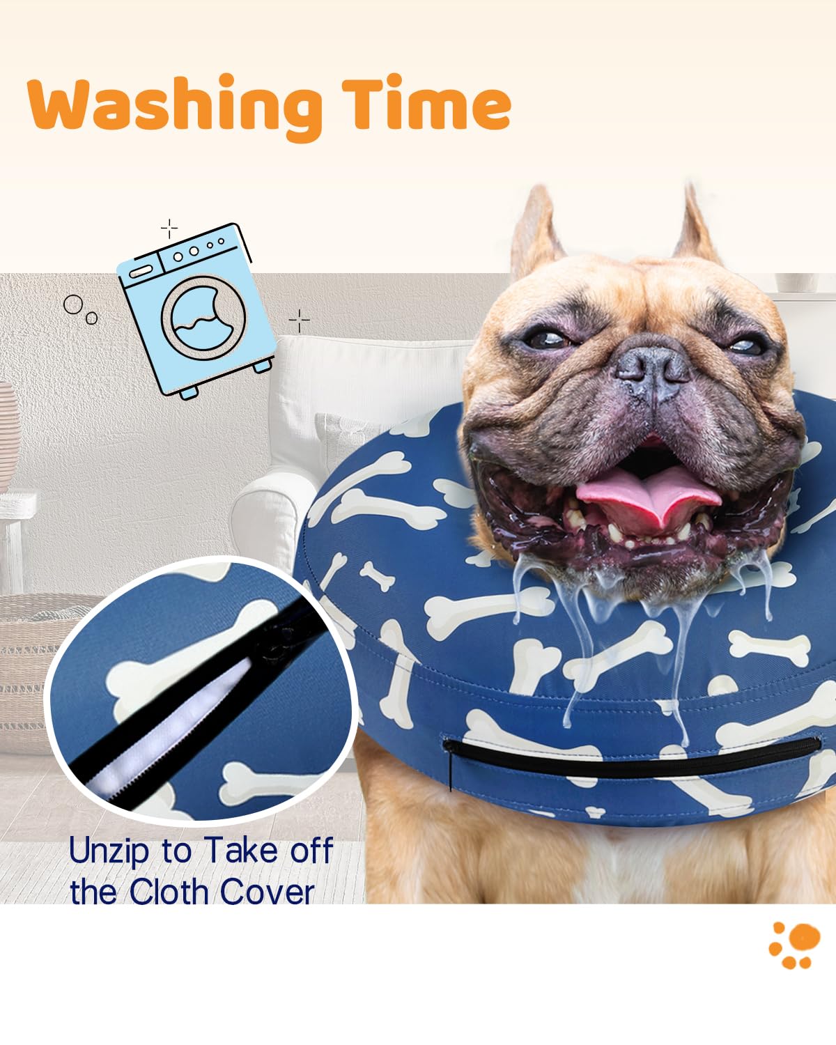Supet neck donut design preserves dog’s visual field during wear