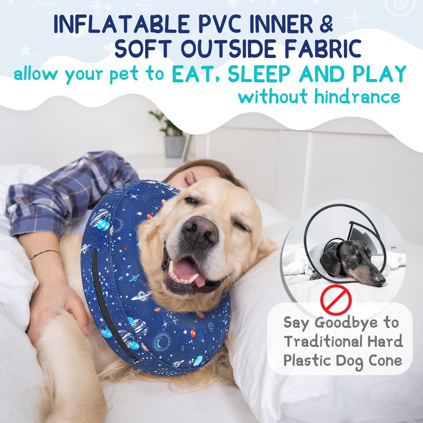 Supet inner air-bag support provides neck relief while remaining lightweight.