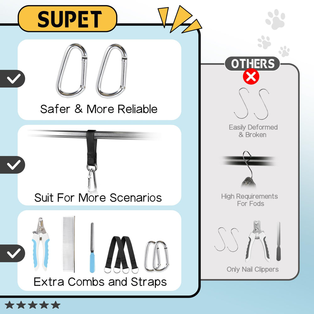 Supet leg holes show easy positioning for nail trimming.