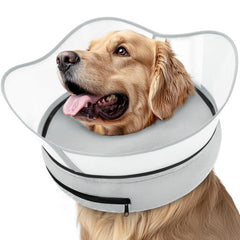 Supet raised inflatable dog cone collar with a donut shape provides gentle post-surgery protection.