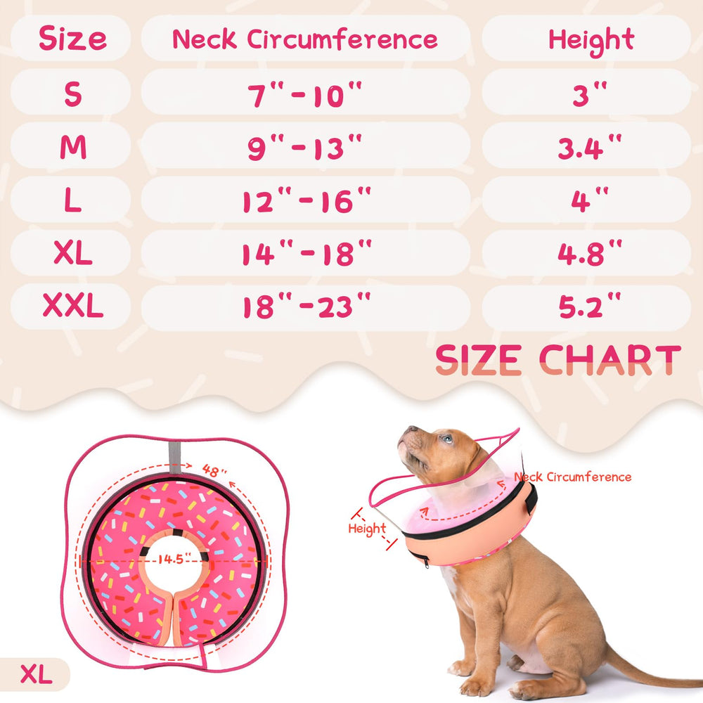Supet raised inflatable dog cone secure-fit strap prevents slipping