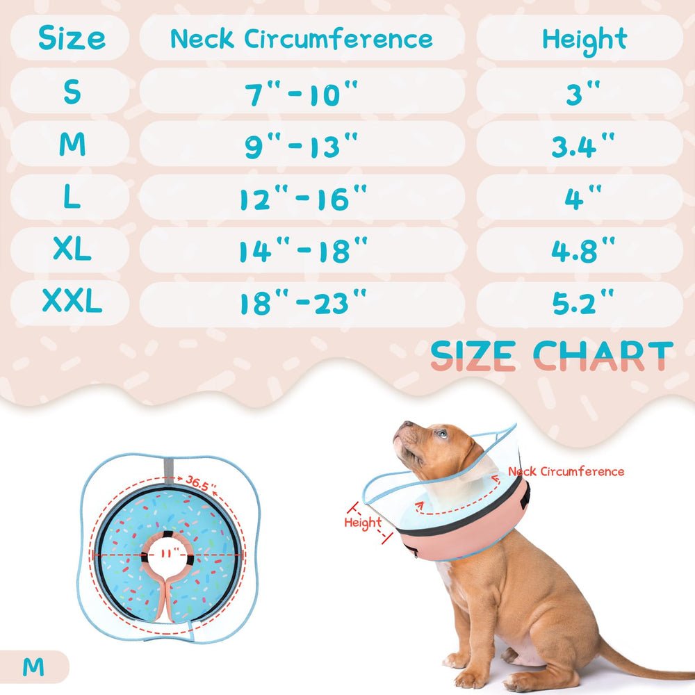 Supet raised inflatable dog cone wide angle vision minimizes obstructed view