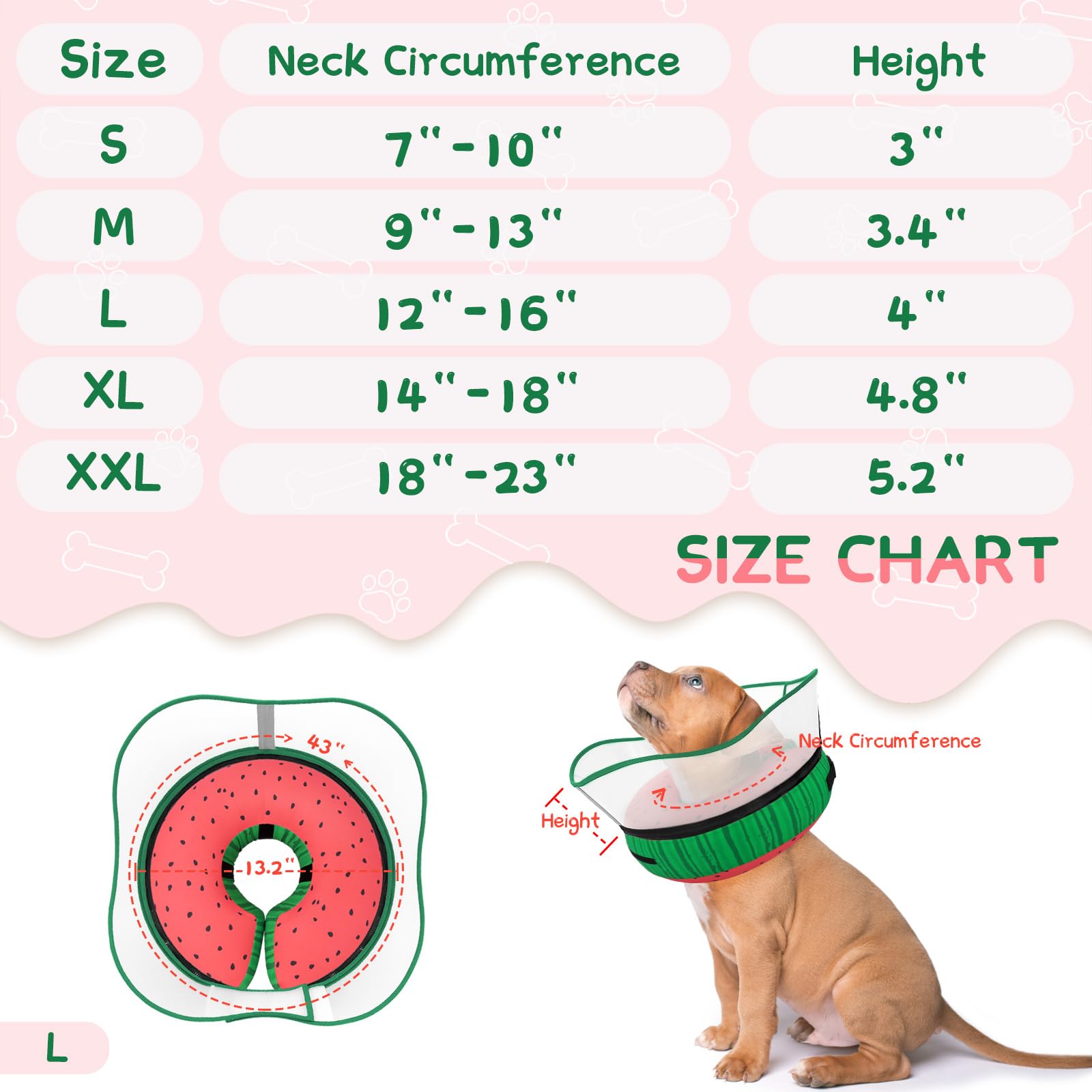 Supet secure-fit adjustable strap ensures snug wear for small to large dogs.