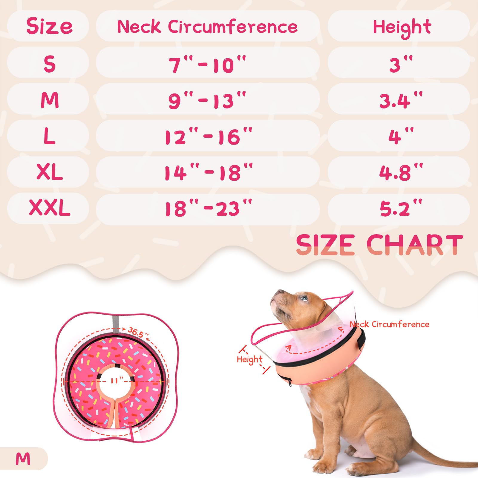 Supet secure-fit adjustable strap keeps the collar in place.