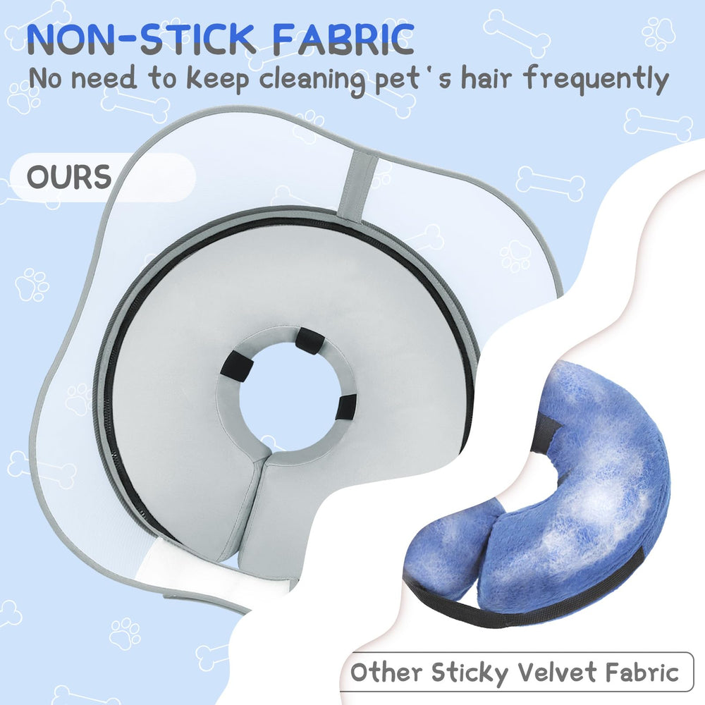 Supet soft donut collar offers comfortable wear for restful recovery.