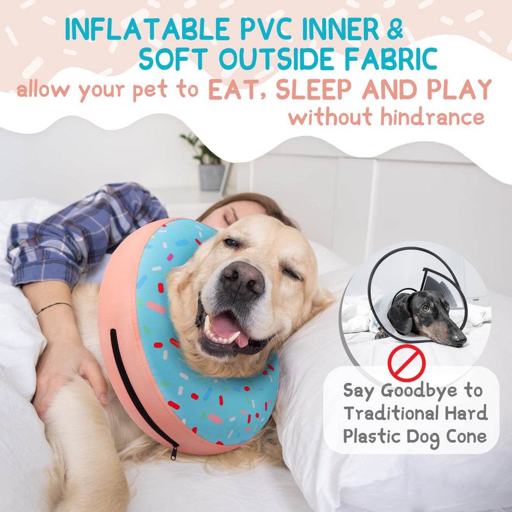 Supet soft non-stick fabric dog cone designed for easy cleaning and comfort.