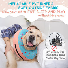 Supet soft non-stick fabric dog cone designed for easy cleaning and comfort.