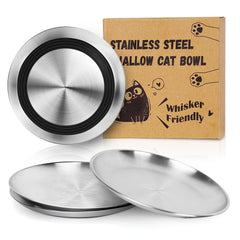 Supet stainless steel cat bowls set with four bowls for multi-cat homes