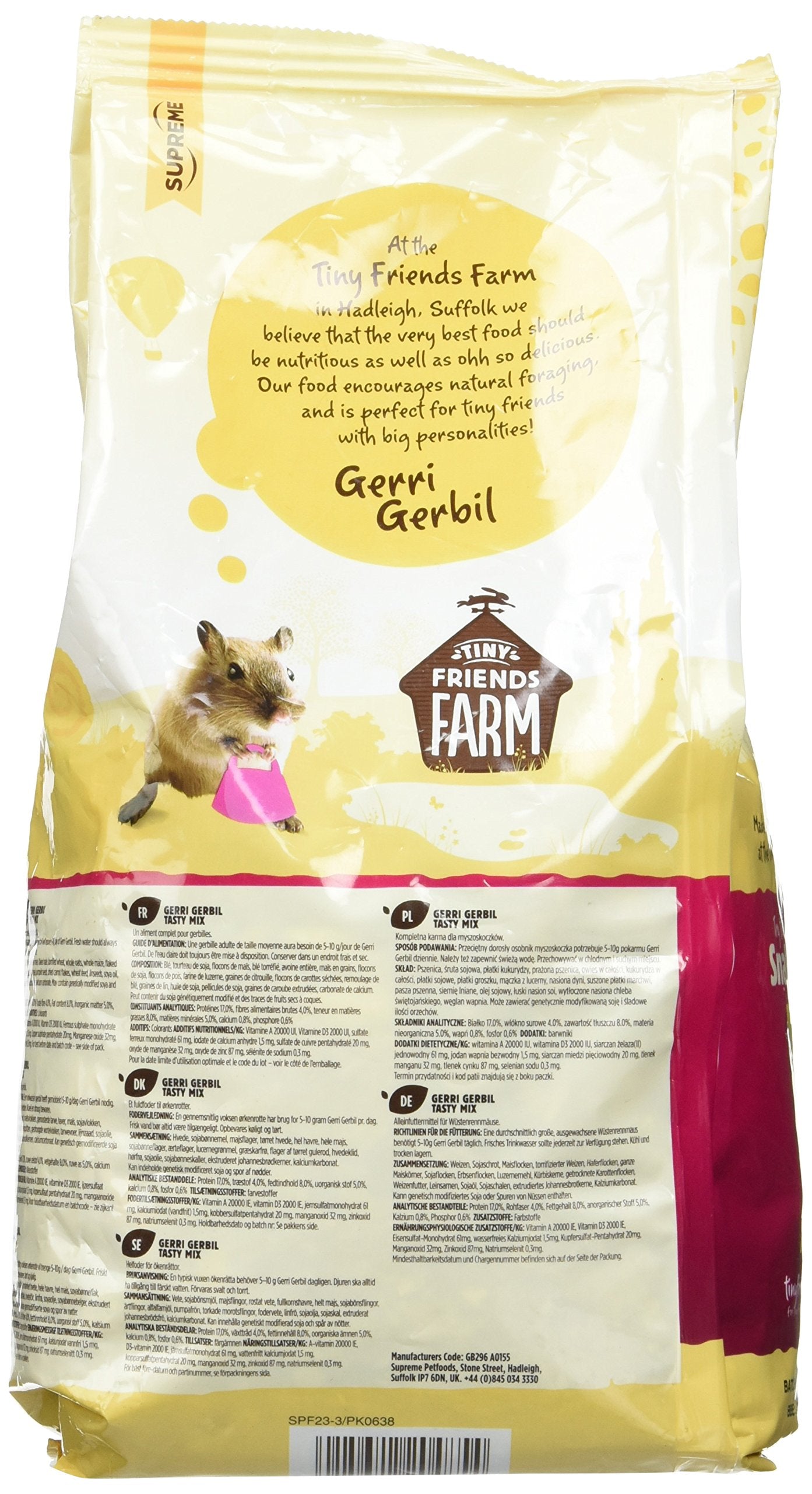 Supreme Gerri Gerbil Food pellet close-up highlighting texture for digestive health