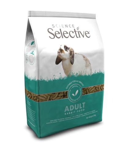 Supreme Petfoods Science Selective Adult Rabbit 1.5kg high-fiber graphic emphasizes 25% fiber content