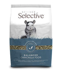 Supreme Petfoods Science Selective Chinchilla packaging shown for convenient storage and freshness