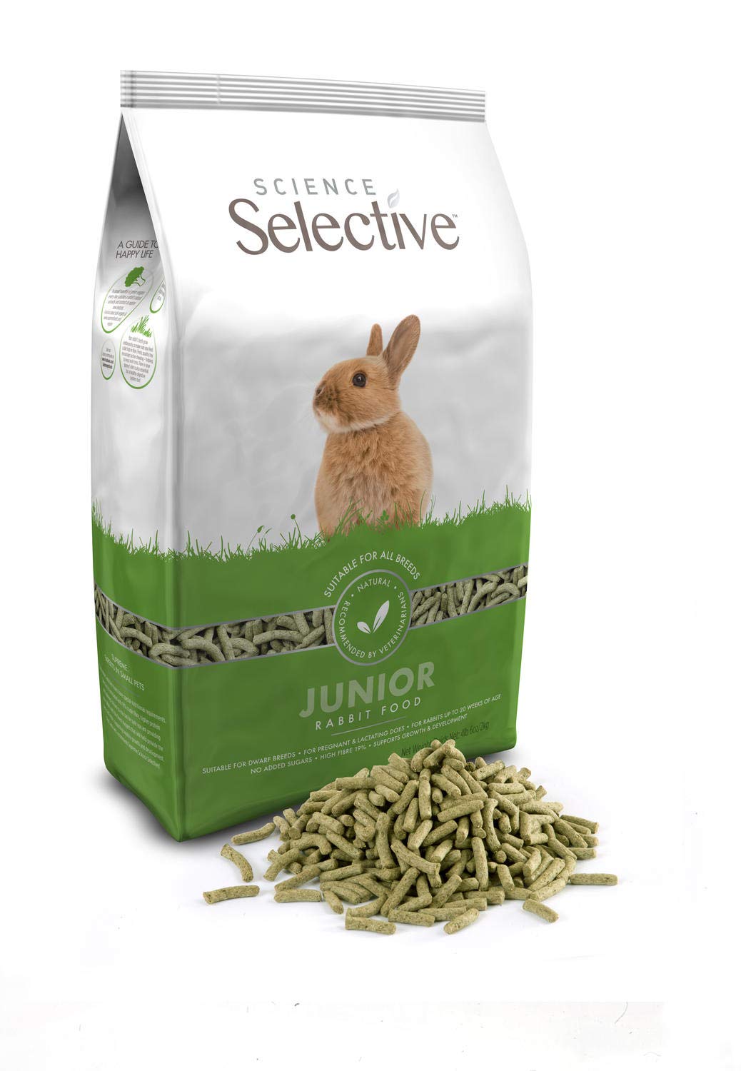 Supreme Petfoods junior rabbit nuggets shown for easy digestion