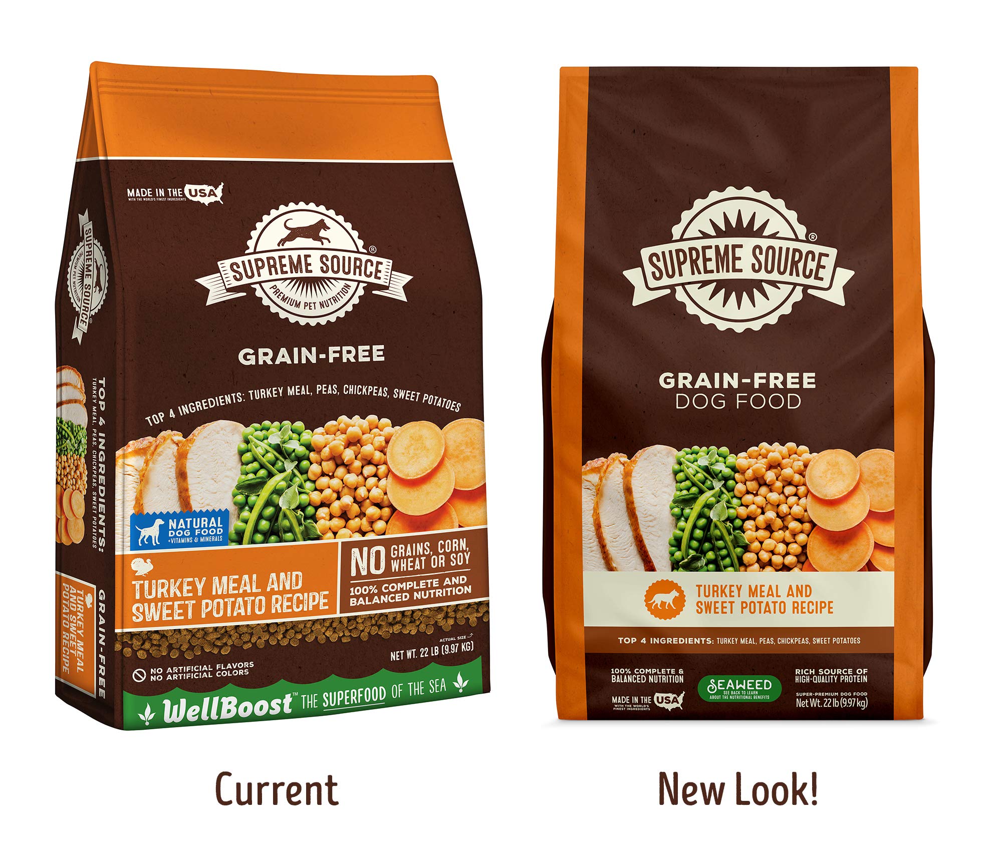 Supreme Source resealable bag keeps kibble fresh between feeds.