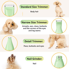 SUPRENT cordless rechargeable dog clippers for wireless grooming anywhere.