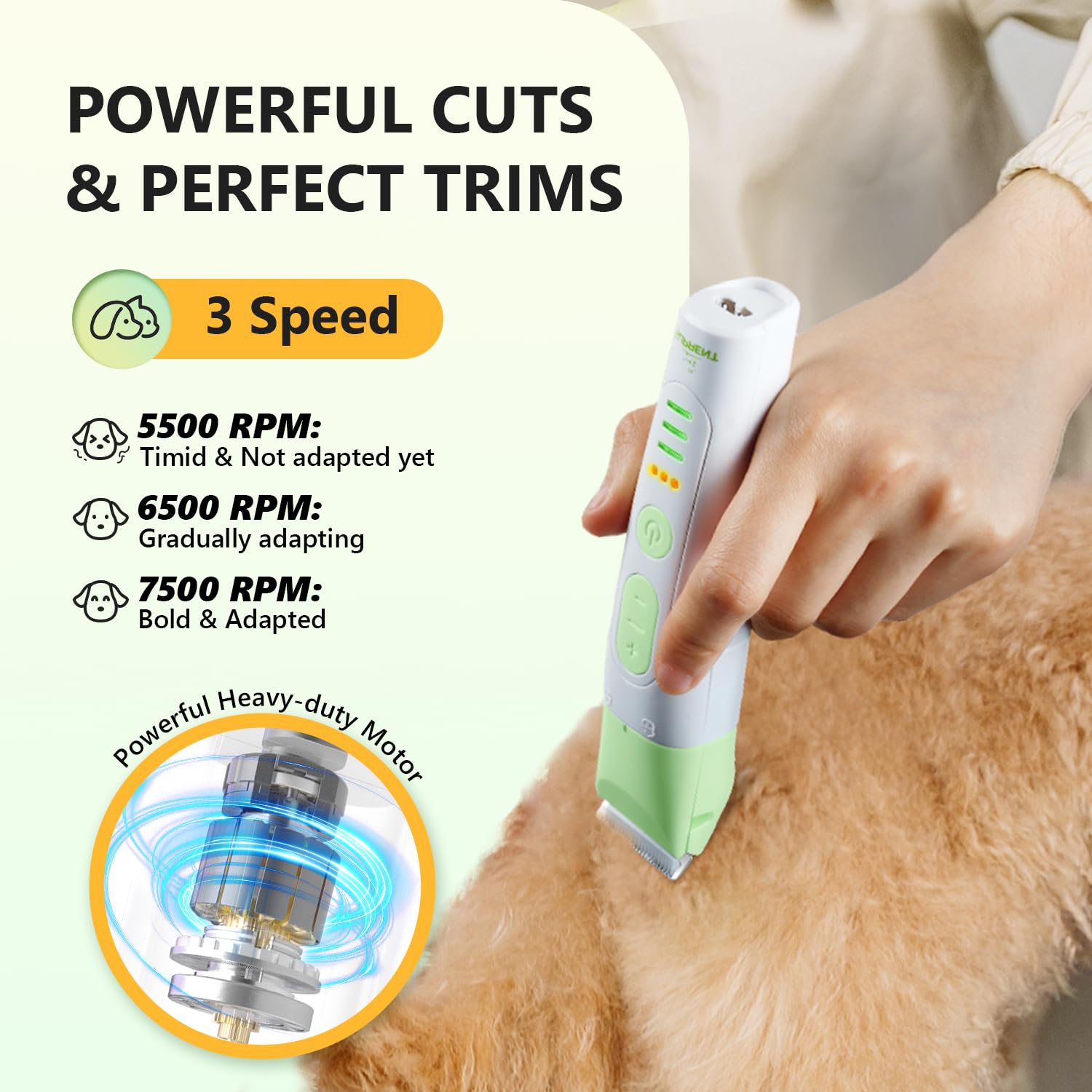 SUPRENT detachable trimming heads allow easy cleaning and customization.