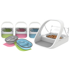 SureFeed feeder bowl green seal closeup highlighting odor-reducing top edge.