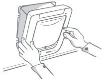 SureFlap cat door hole installation demonstrates a neat, interior-friendly fit