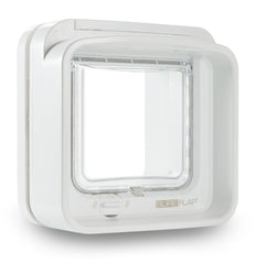 SureFlap DualScan cat door front view shows compact, quiet entry for indoor-outdoor cats.