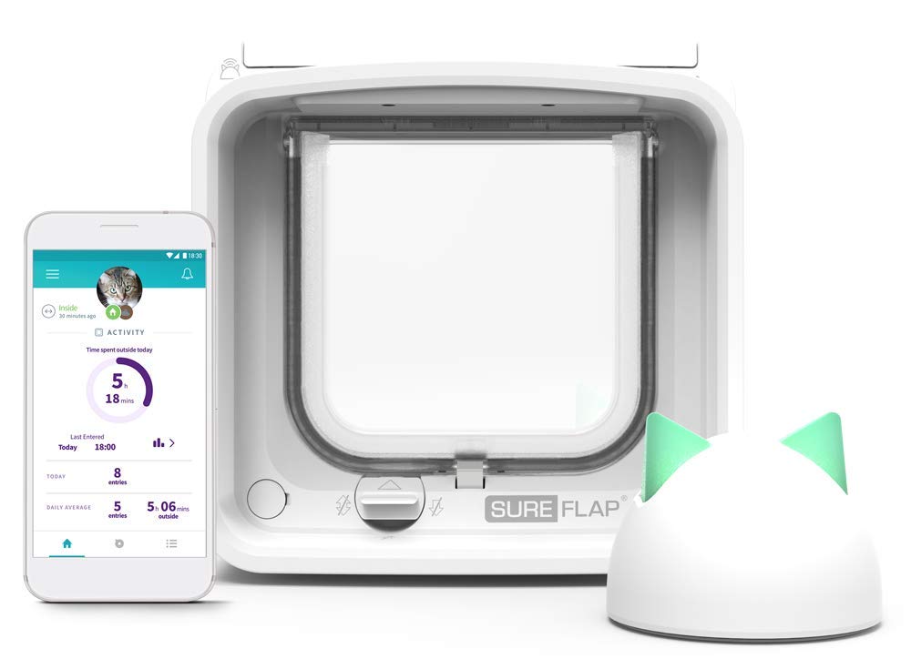 SureFlap Microchip Cat Door Connect front view shows compact design for easy hub integration.