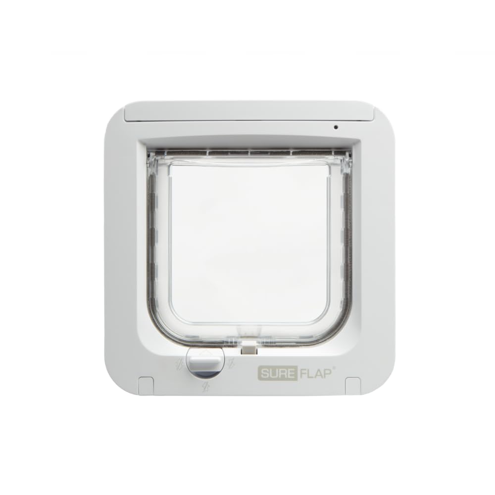SureFlap microchip cat door white front view secures entry for your cat