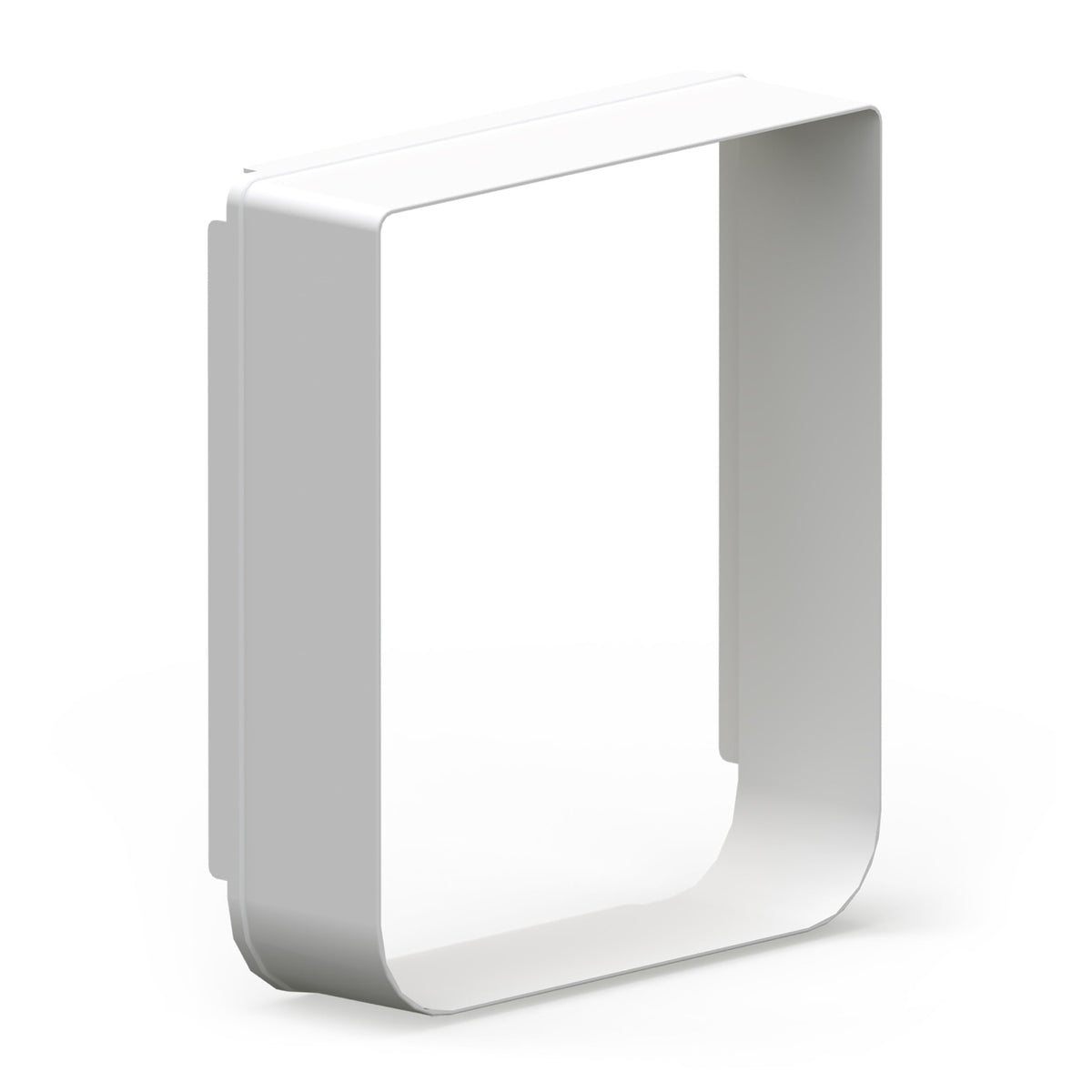 SureFlap Microchip Pet Door Tunnel Extender white installs on a wall for precise fitting.