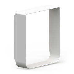 SureFlap Microchip Pet Door Tunnel Extender white installs on a wall for precise fitting.