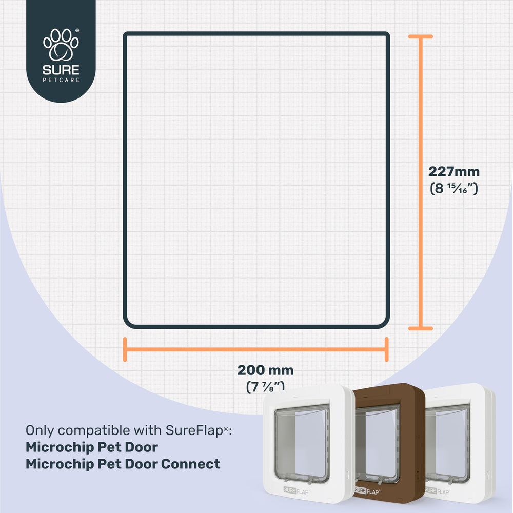 SureFlap Microchip Pet Door Tunnel Extender white stacks to reach desired length.