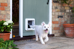 SureFlap Microchip Pet Door white battery compartment detail