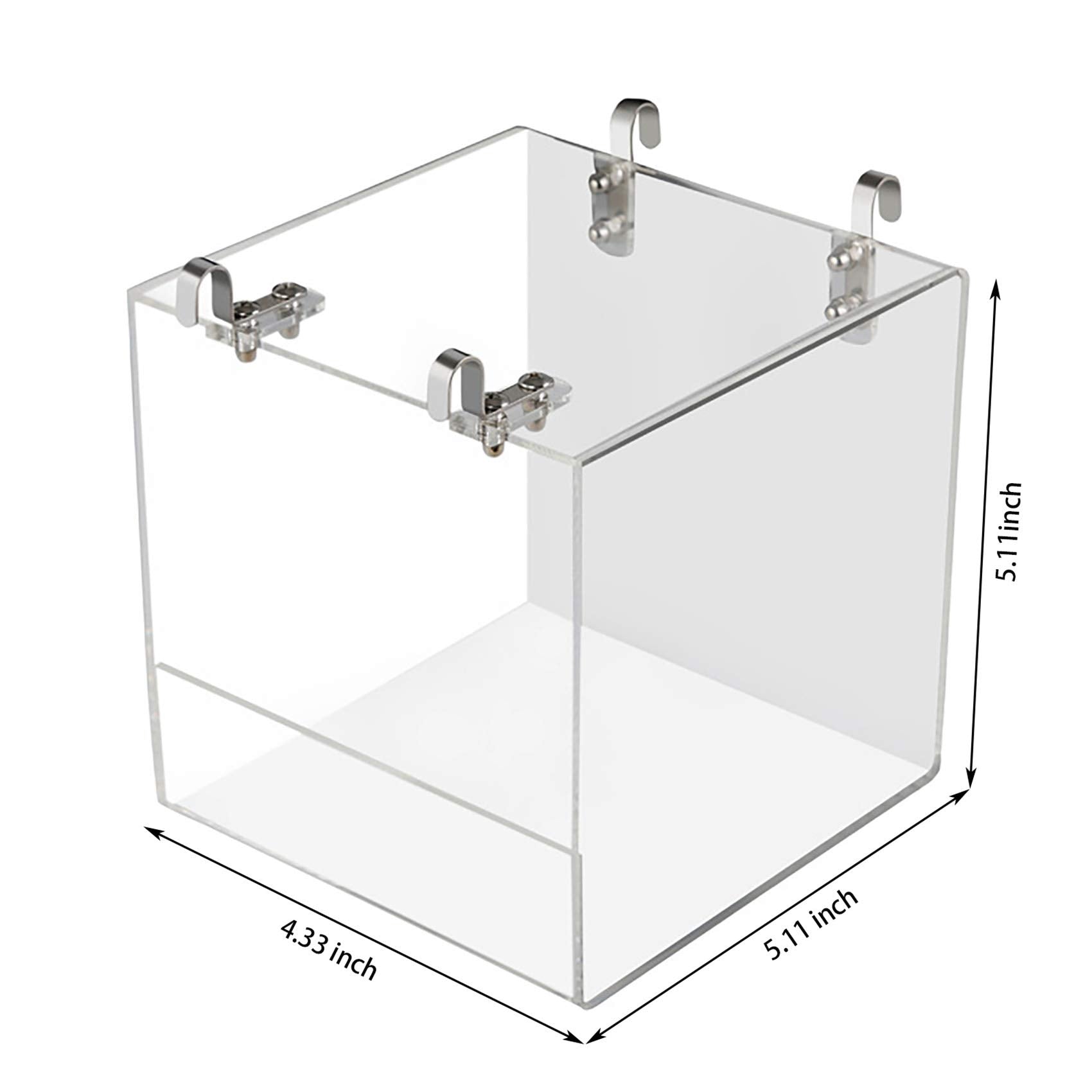 Suremita hanging bird bath cube in-cage view highlights easy hook installation and cage compatibility.