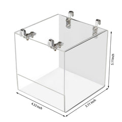 Suremita hanging bird bath cube in-cage view highlights easy hook installation and cage compatibility.