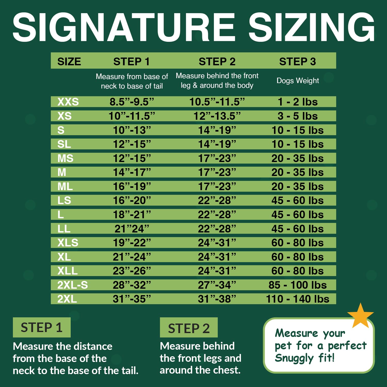 Surgi Snuggly XLS size guide image illustrates proper fit parameters.