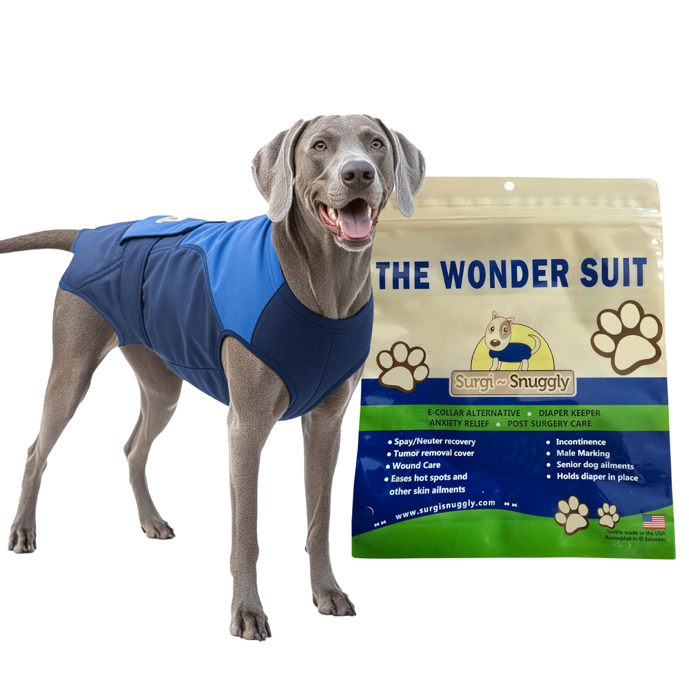 Surgi~Snuggly wrap-around legs design provides secure fit for male and female dogs.