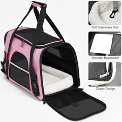 Surilehege cat carrier soft pink 360 ventilation with breathable mesh